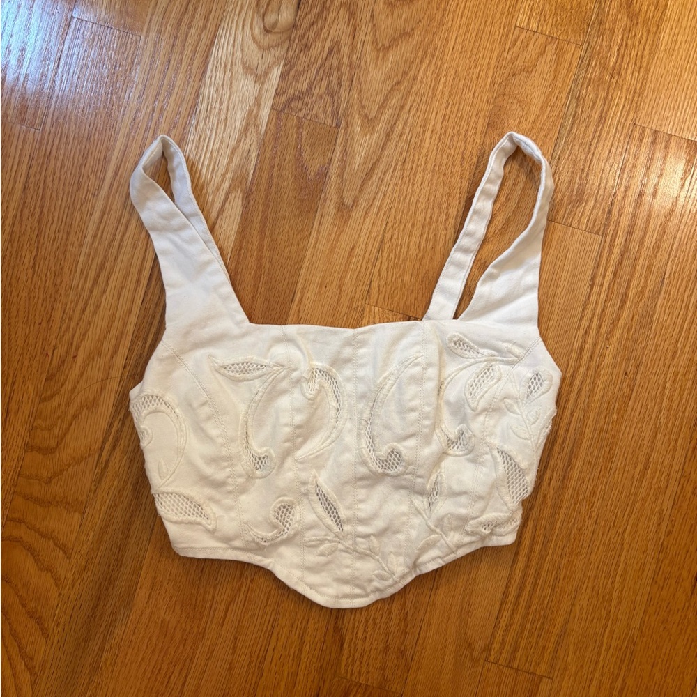 Urban Outfitters Embroidered Crop Top